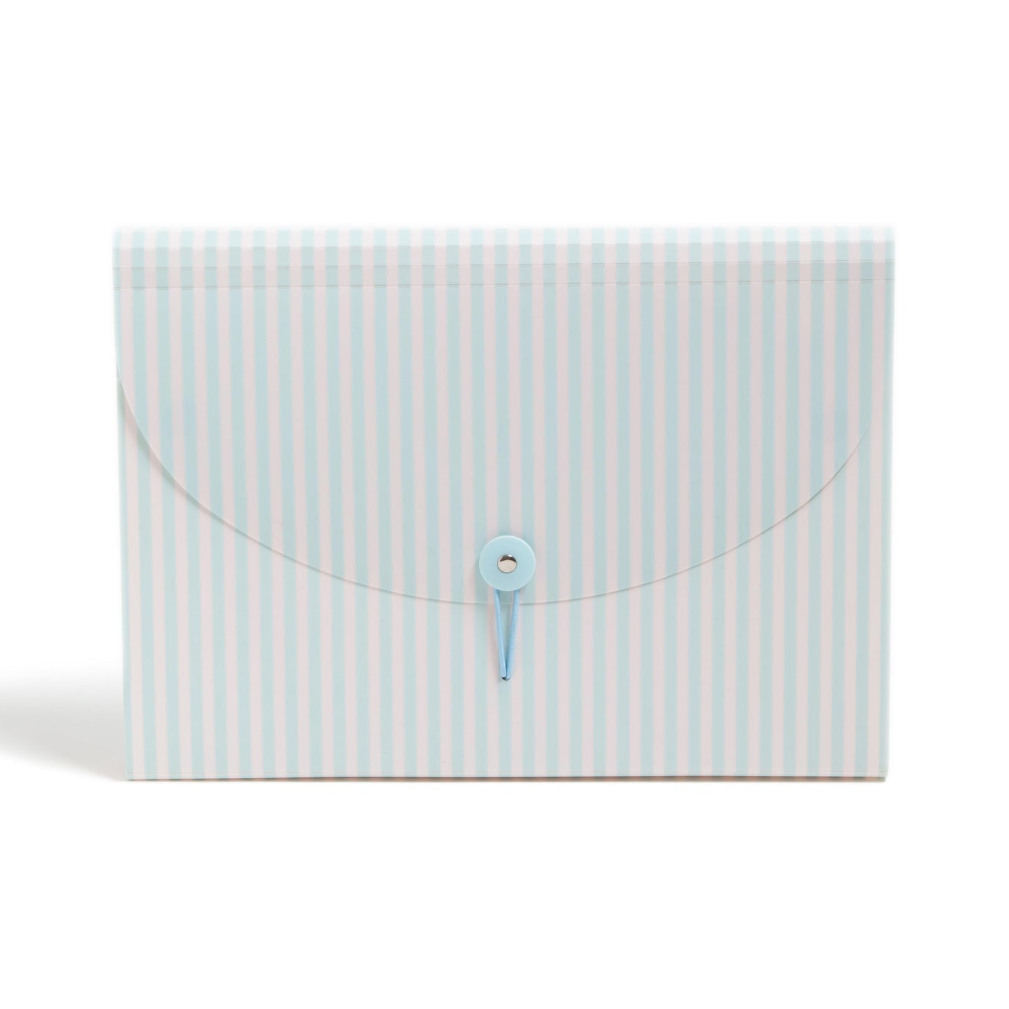 U Brands 13 Pocket Poly Expandable File, 13" x 9.65" x 1.5", Muted Prep Blue Stripes, Letter Size
