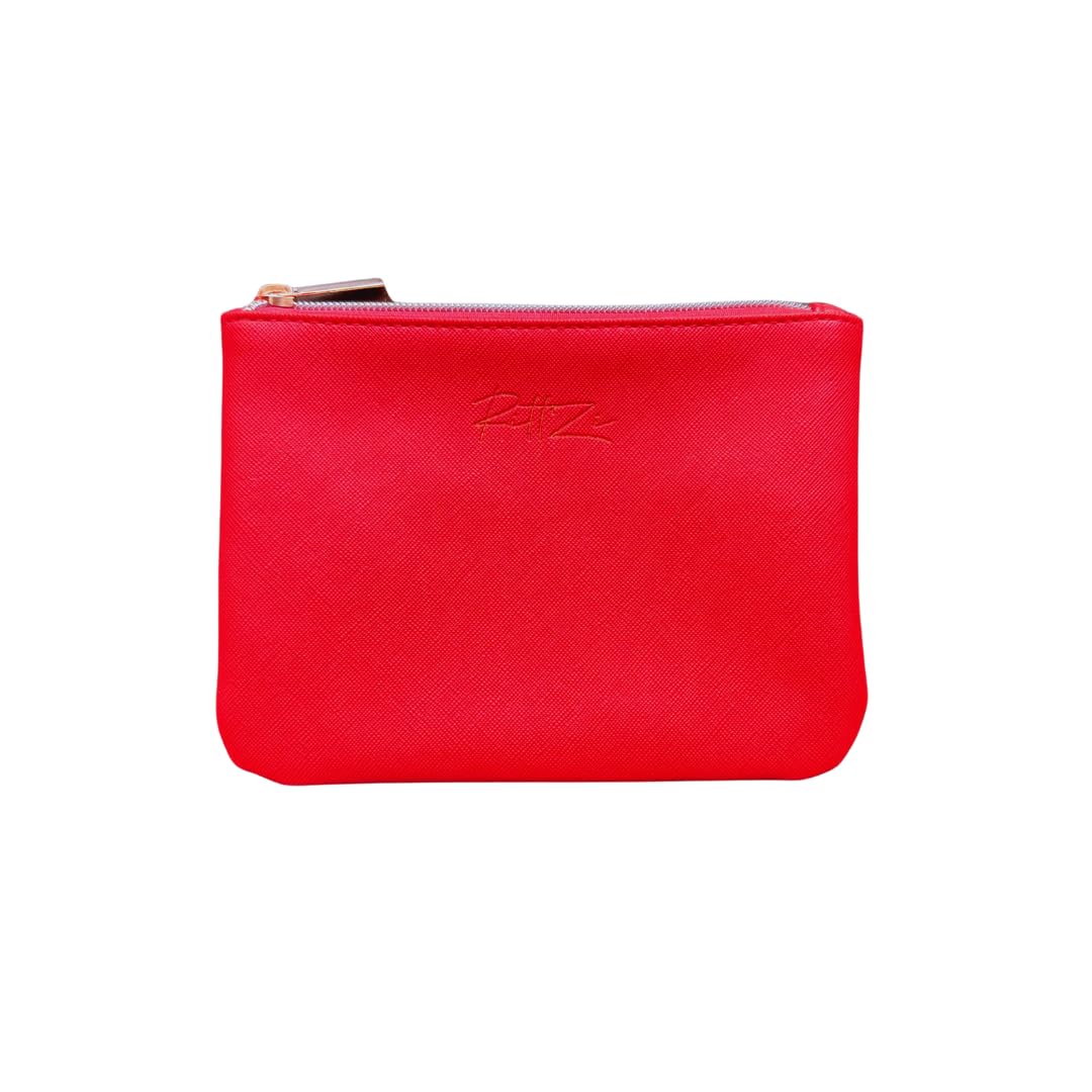 RITTZI Radiant Rouge Cosmetic Bag - Slim Makeup Organizer