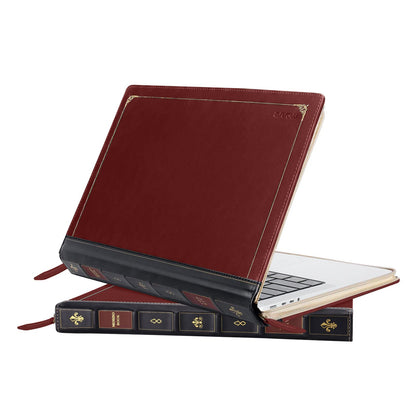 MOSISO Laptop Case, Laptop Sleeve 14 inch Compatible with MacBook Pro 14 inch Pro/Max M5 M4 M3 M2 M1 2026-2021, PU Leather Laptop Sleeve Case Vintage Zippered Protective Case Cover, Wine Red