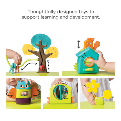 ORIBEL PortaPlay Baby Activity Center: Development Focused Toys. Foldable, Portable, and Transforms to a Play Table, Unisex (Forest Friends)