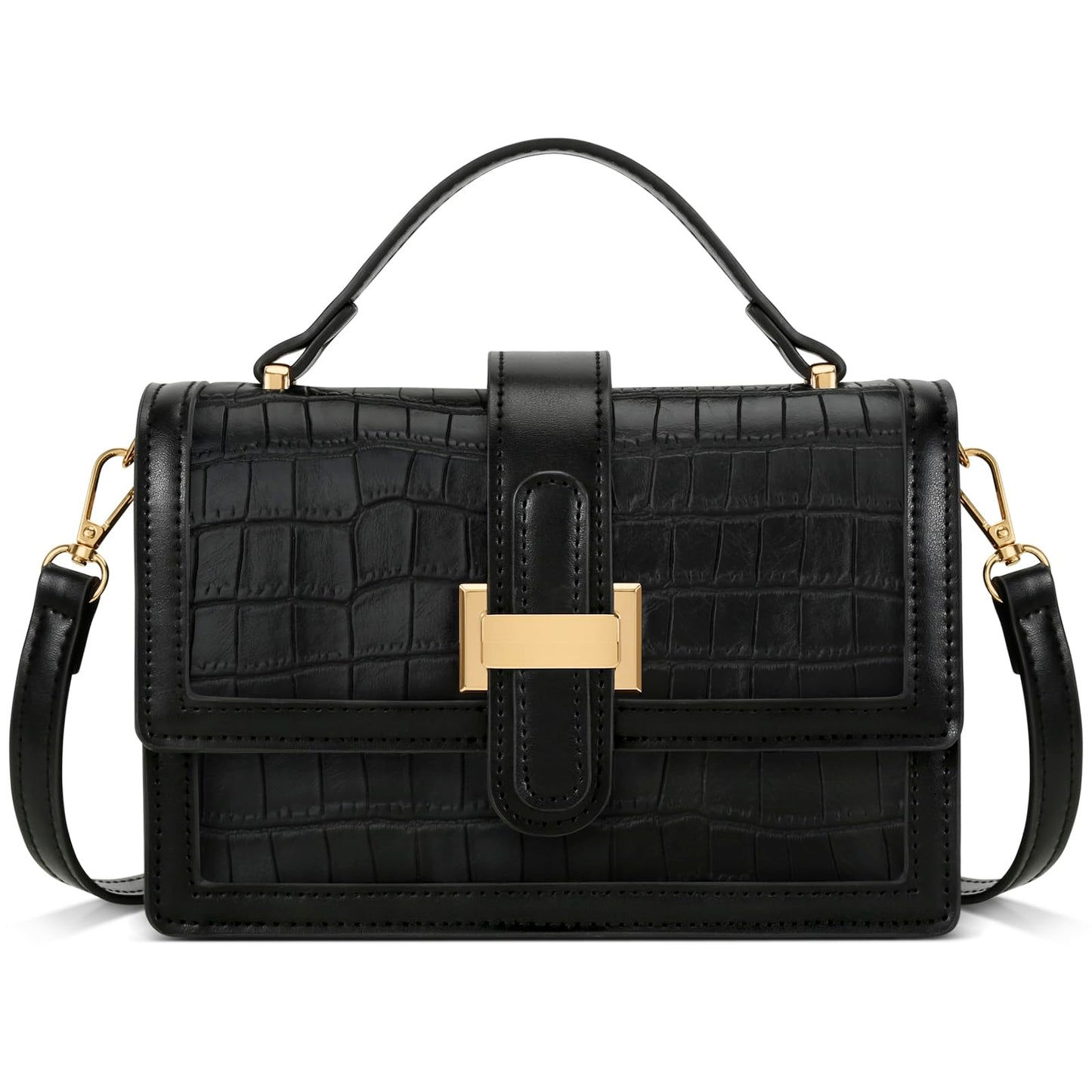 KKXIU Small Purses for Women - Top Handle Crossbody Bag for Women, Leather Lady Handbags Shoulder Clutch with Adjustable Shoulder Strap