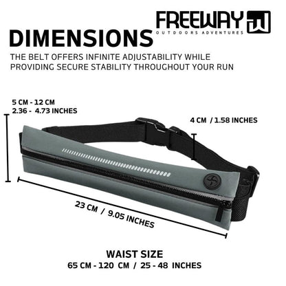 Lightweight Running Belt - Ergonomic Single or Double for Man and Woman - Perfect for running, training, sports (Single, Gray) designed for carrying Phone, Keys & Essentials - For All Cell Phones