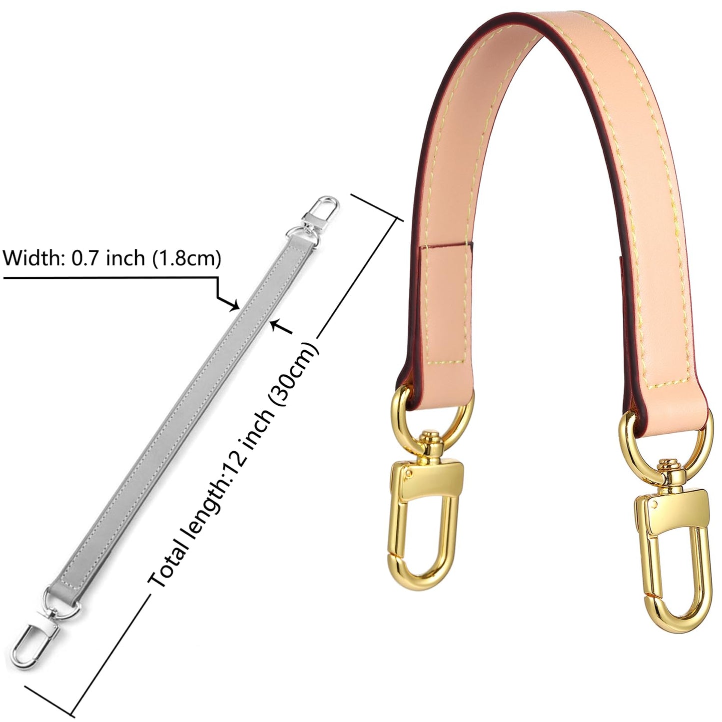 YAZHIMI Genuine leather purse Handle compatible with Neonoe for Metis Noe BB NM Beaubourg Hobo (Beige-purse handles)