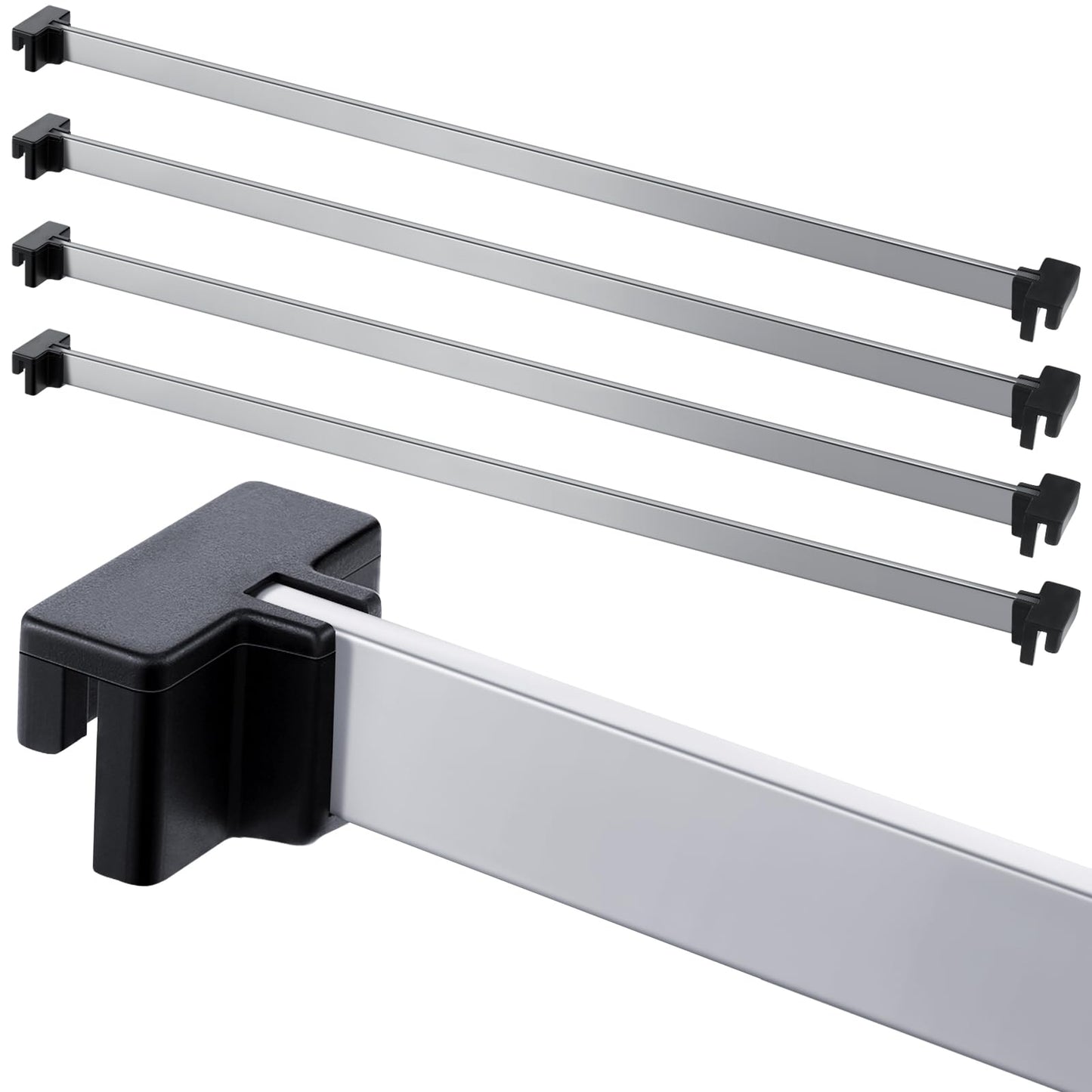 Epakh 8 Pieces Metal Hanging Divider Rail Clip File 4 Pieces File Cabinet Rails for Hanging Folder Frame for Storage