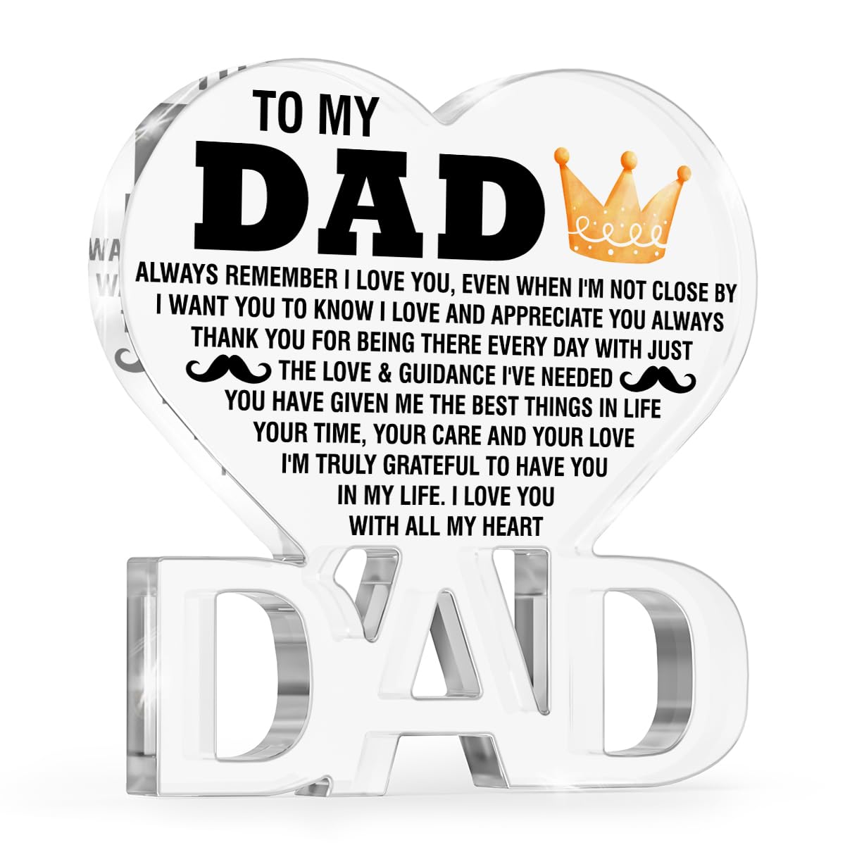 Best Dad Gifts for Christmas Birthday, Thank You Dad Gifts from Daughter Son, Appreciation Gifts for Dad Sign, I Love You Dad Decorative Sign Plaque