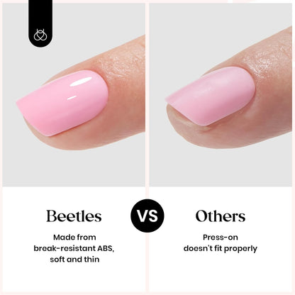 Beetles Press on Nails Kit 720Pcs 24 Colors, Press on Nails Short Almond Glossy Matte Glitter With Nail Glue & Nail Tabs Stickers, Natural Fit Lightweight Fake Nails Kit Art For Women Girls