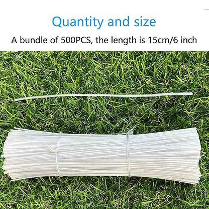 500 Pack 6 Inch Clear Plastic Twist Ties - Reusable Twisty Ties for Cords, Garbage Bags, Gardening and More - Durable, Flexible and Coated for Long-Lasting Use