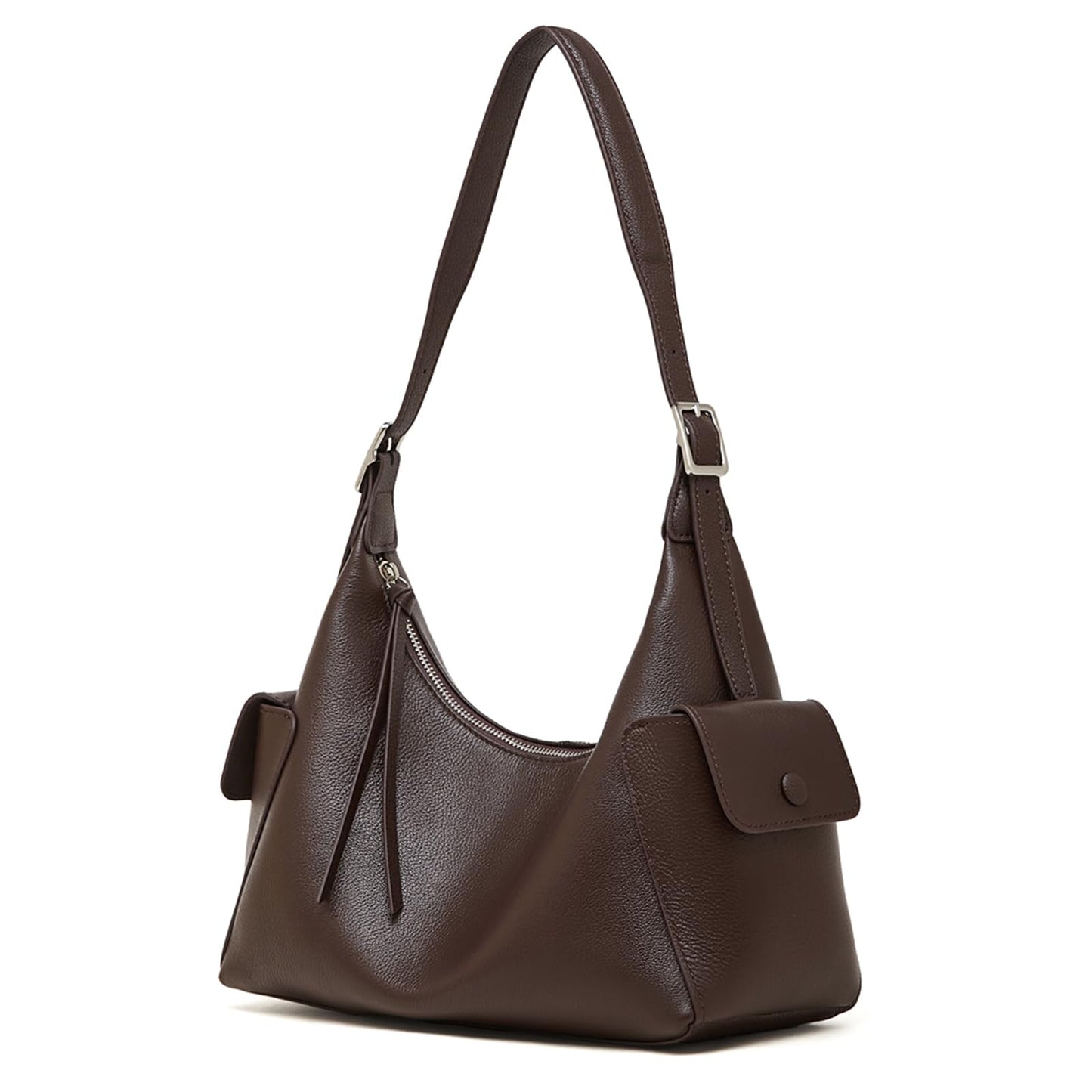 MFFOR Genuine Leather Hobo Bags, Tote Bag for Women, Slouchy Shoulder Purse, Crossbody Bags with 2 Removable Strap (Coffee)