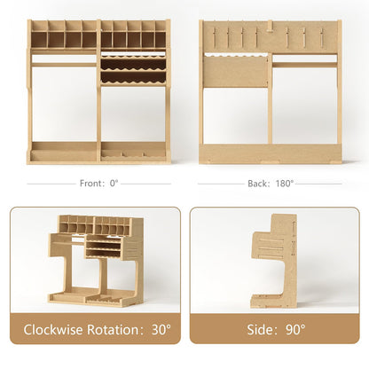 Bucasso Wooden Model Kit Organizer Rack with MDF Material, Paint Rack, Screwdriver/Brush Holder, For Tamiya Paints and Tools, GK1