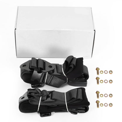 BESTZHEYU 2 PCS 4 Point Harness with 2 Inch Comfortable Heavy Duty Shoulder Padding with Quick Auto buckle for UTV ATV Sports Car, Racing Car, Car Black Racing Harness