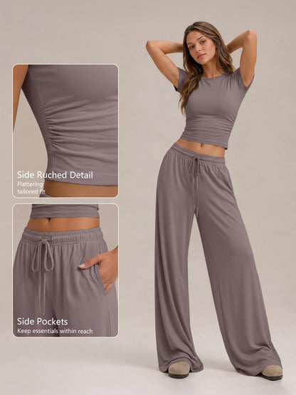 Trendy Queen Womens Plus Size 2 Two Piece Set 2026 Summer Workout Beach Vacation Cruise Gym Clothes Spring Fashion Lounge Matching Comfy Airport Travel Outfit Fitness Athleisure‌ Clothing