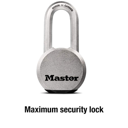 Master Lock Magnum Heavy Duty Solid Steel Silver Padlock with Key, Cut Resistant Gate Locks for Outdoor Fence or Shed, 14/32 x 2 x 15/16 Inches, M930XKADLH