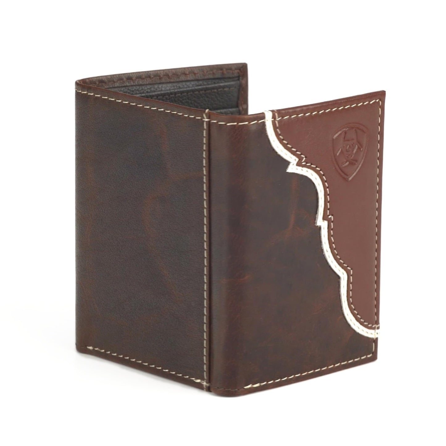 Ariat Leather Two Toned Overlay - Men's Trifold Wallet