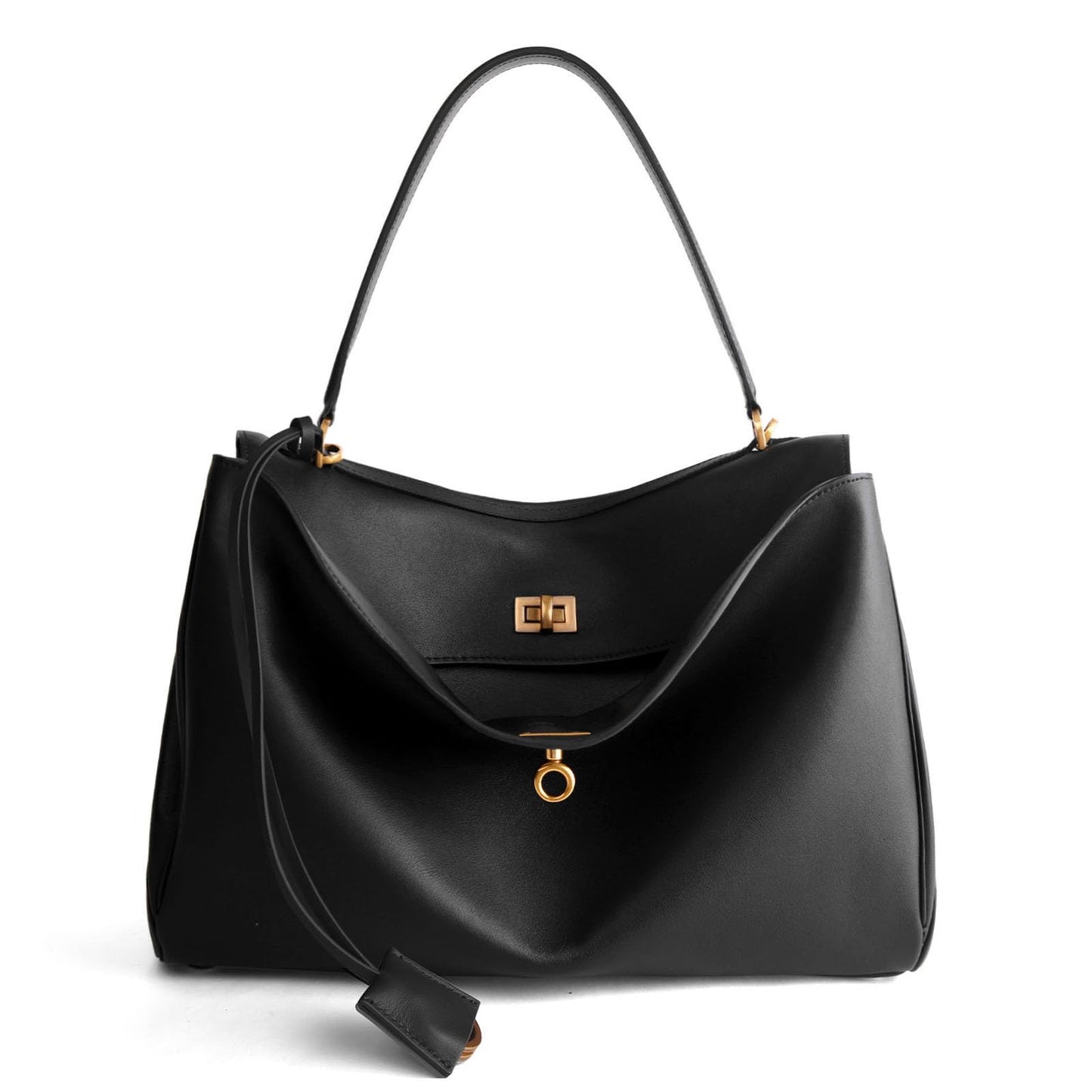 hedexe Genuine Leather Tote Bag for Women: Soft Leather Shoulder Handbags for Ladies - Large Satchel Purse for Travel Work(Black)