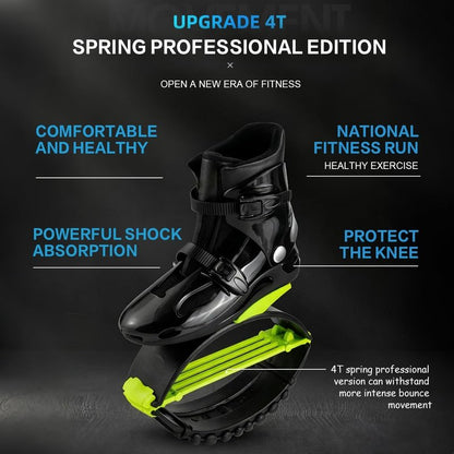 KPUKGJDK Kangaroo Jump Shoes for Women & Men – High Bounce Moon Shoes, Bouncy Jumping Boots for Exercise, Fitness, Weight Loss & Fun, Adjustable Fit, Low-Impact Rebounder Design(Black/White,X-Large)