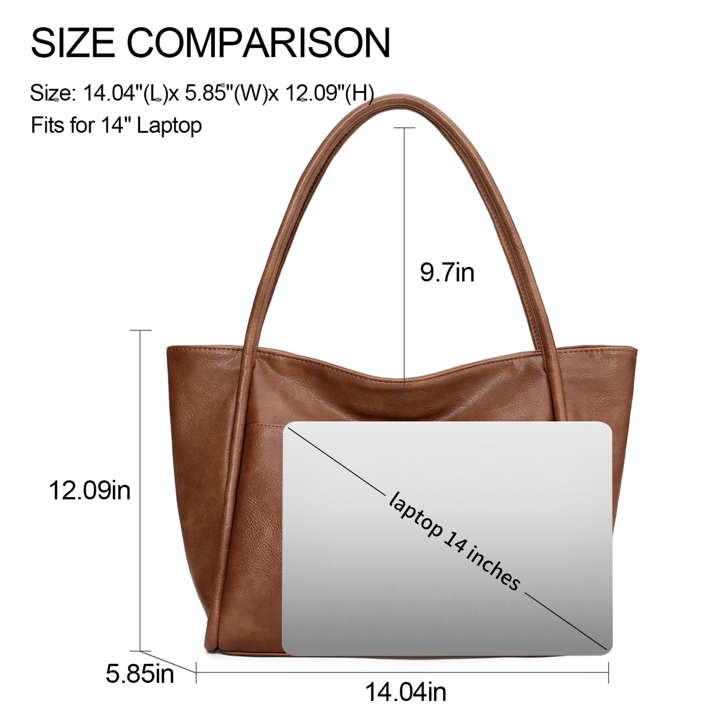 GAEKEAO Tote Bag for Women Work with Zipper Vegan Leather Ladies Travel Shoulder Bags Purses and Handbags Casual Weekender