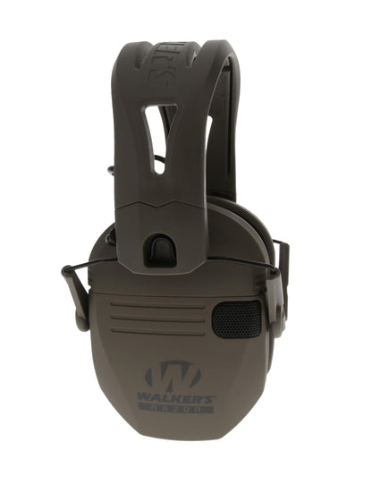 Walker's Razor Tacti-Grip Earmuffs- Mega Flat Dark Earth, High Performance Silicone Composite Slip Free Headband- Natural Sound Clarity Full Dynamic Range 23NRR