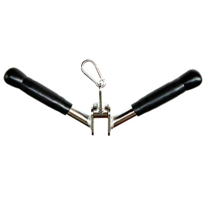 qibylift Barbell Multi-Exerciser Cable Attachment For Cable Machines, Lat Pull Down Bar Cable Machine Attachments, Tricep Press Down Bar, Revolving Straight Curl Pulldown Bar with Rotating & Rubber Handle Grips (V Bar)