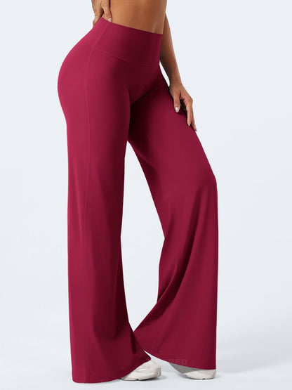 YEOREO Workout Leggings Womens No Front Seam Straight Leggings 35" High Waist Buttery Eddiy Gym Yoga Pants Ancora Red S