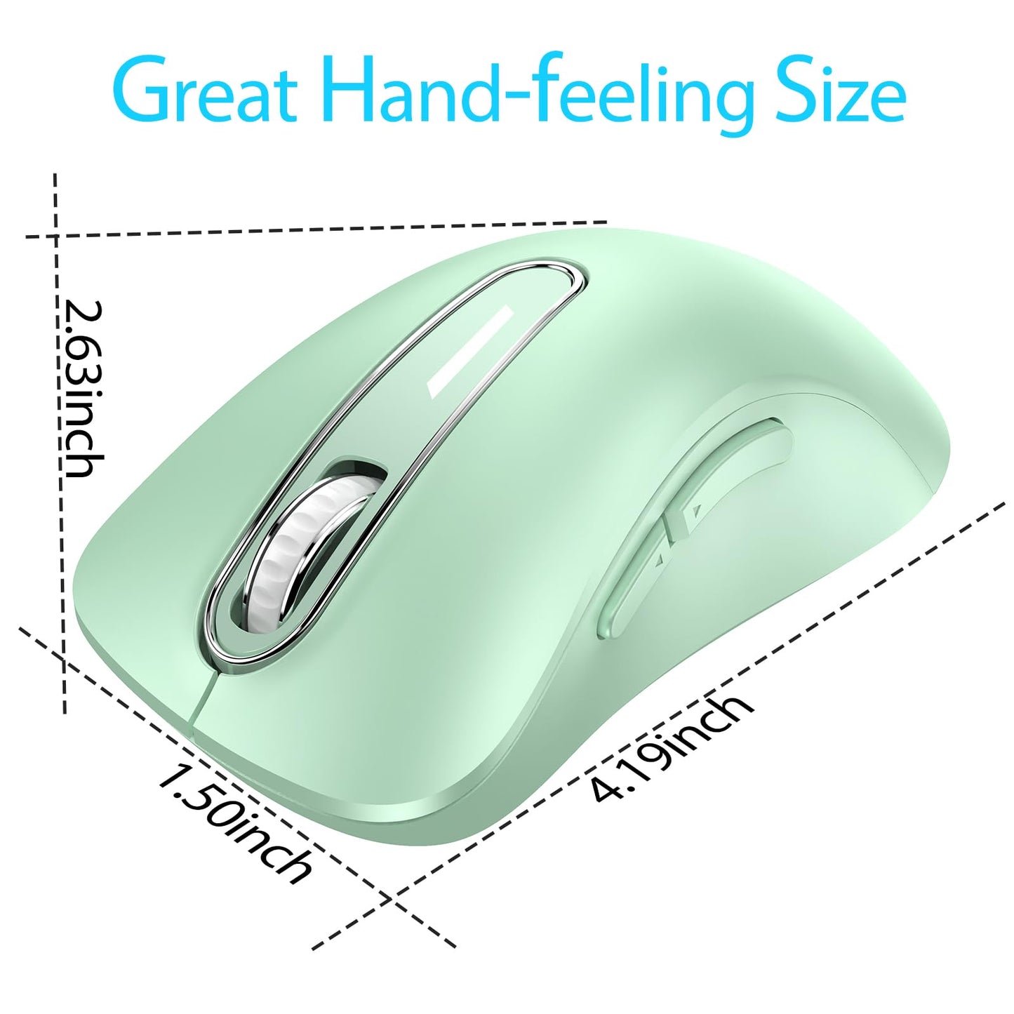 memzuoix 2.4G Wireless Mouse, 1400 DPI Mobile Optical Cordless Mouse with USB Receiver, Portable Computer Mice for Laptop, PC, Desktop, MacBook, 5 Buttons, Red