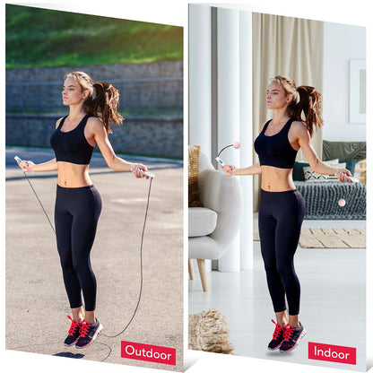 Te-Rich Jump Rope, Weighted Jump Rope for Fitness, Skipping Rope with Counter - Heavy Handles, Adjustable Length - Cordless Jumping Rope for Men Women Kids Fitness Exercise Training