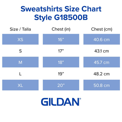 Gildan Youth Hoodie Sweatshirt, Style G18500B, Red, Small