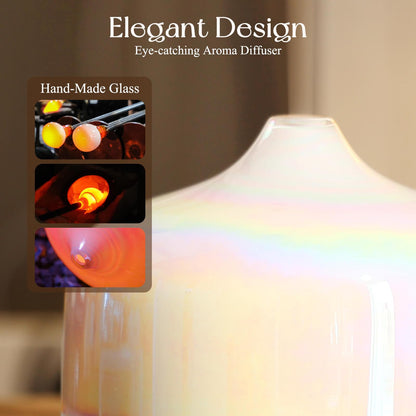 Porseme 500ml Essential Oil Diffuser, Aroma Ultrasonic Humidifier with Remote Control, BPA Free, Auto Shut-Off, Timer Setting for Large Room Sleeping Yoga