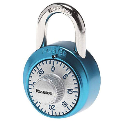 Master Lock Light Blue Gym Locker Lock, Indoor Combination Padlock with Aluminum Cover for School Locker, 3-Digit Code, 1561DLTBLU