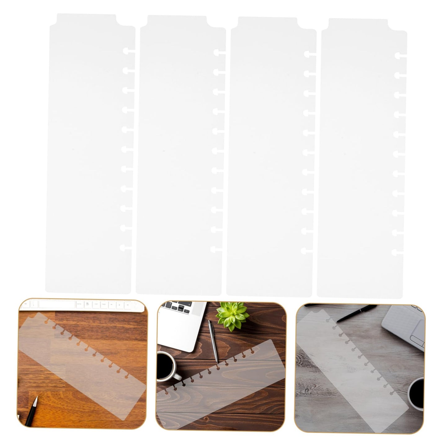 AUTSUPPL 5pcs Plastic Tab Dividers Snap Bookmarks for Spiral Planner Notebook Dividers Aesthetic Binder Separators Portable Organization Tools for Office School