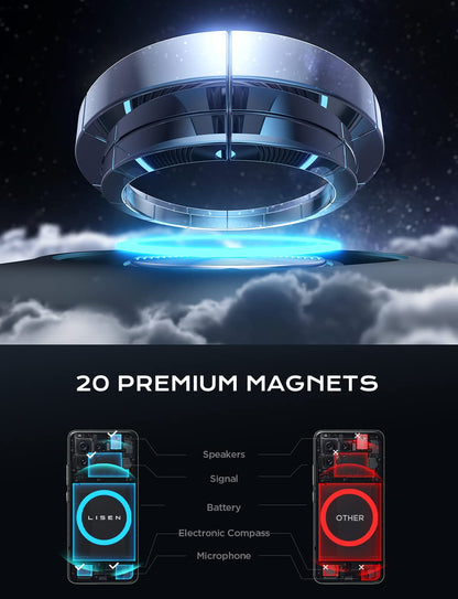 LISEN for iPhone 17 MagSafe Car Mount Charger, [Safer & Faster] Vent Magnetic Wireless Car Charger, Car Vent Phone Mount Charger Fits iPhone 17Pro/ Max/Air 16 15 14 13, Samsung with MagSafe Case