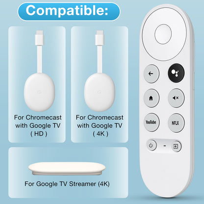 Replacement for Google-Chromecast-Remote, for Chromecast with Google TV Remote 4K/HD & Google TV Streamer 4K(Only for Snow Chromecast Google)