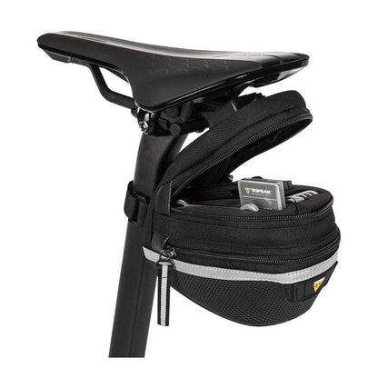 Topeak Survival Tool Wedge Pack II – 13-Function Integrated Tool Kit, Expandable 1000D Nylon Saddle Bag with QuickClick Mount