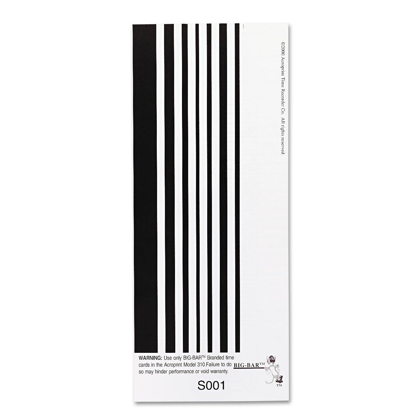 Acroprint 09-6103-080 Time Card for ATT310 Time Recorder, Pack of 200 Time Clock