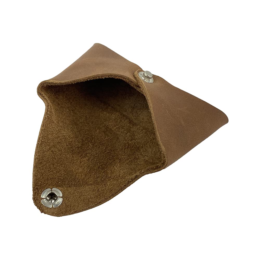 Hide & Drink, Rustic Leather Envelope Shaped Coin Case, Secret Bag Miniature World, Handmade Includes 101 Year Warranty (Single Malt Mahogany)