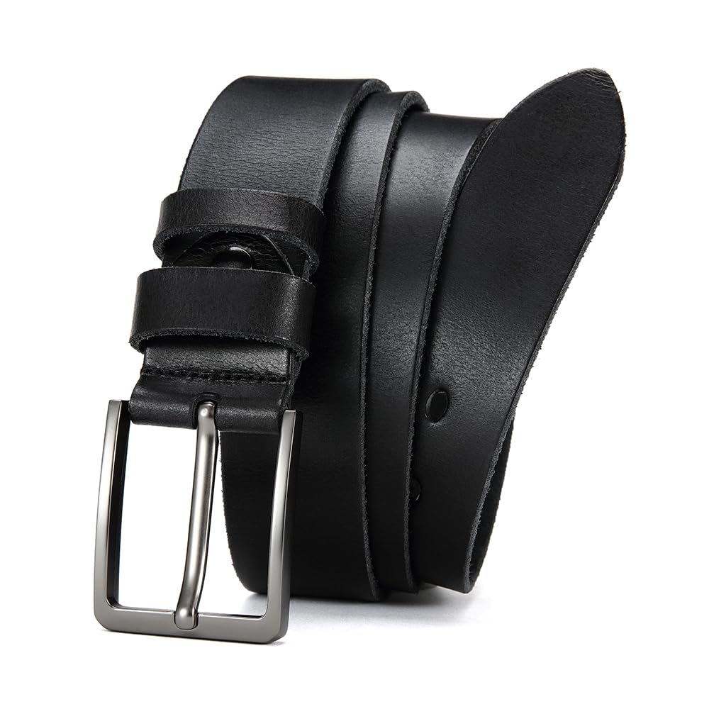 DOOPAI Men's Genuine Leather Casual Belt -Full Grain Leather Belt for Men- 1.5" Handmade Jeans Belt with Gift Box