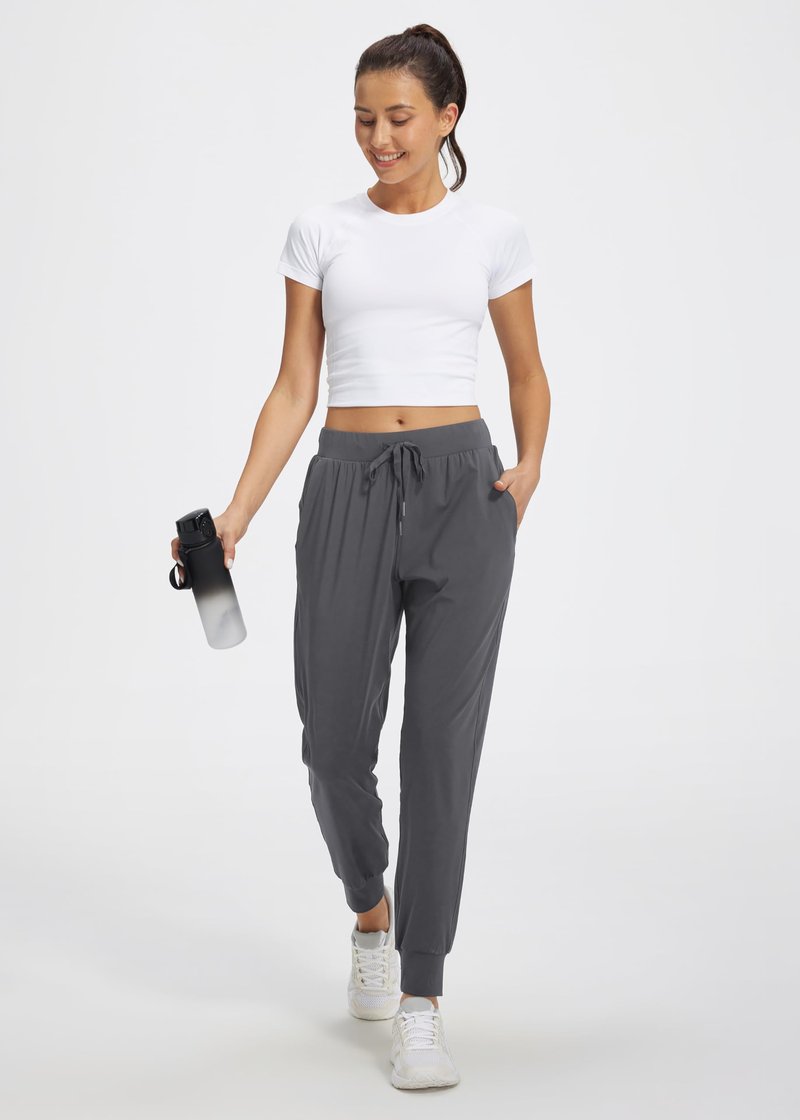 Libin Joggers for Women Tall/Regular/Petite Dance Sweatpants Athletic Workout Trousers Yoga Pants Tapered Casual Teacher Pants for Gym Golf Work Cloths, Dark Grey L