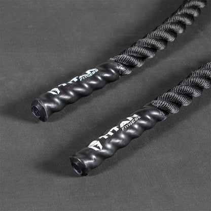 Titan Fitness Battle Rope 50ft x 1.5in, Poly Dacron Heavy Rope for Home Gym Conditioning Workouts, Cross-Train, Strength Training Exercises