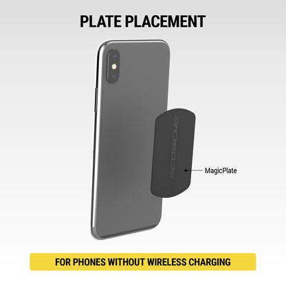 Scosche MAGRKI MagicMount Replacement Metal Plate Kit for Phone, Metal Plates for Magnetic Mount Cell Phone Holder for Car, Universal with All Devices and Phone Case, Black