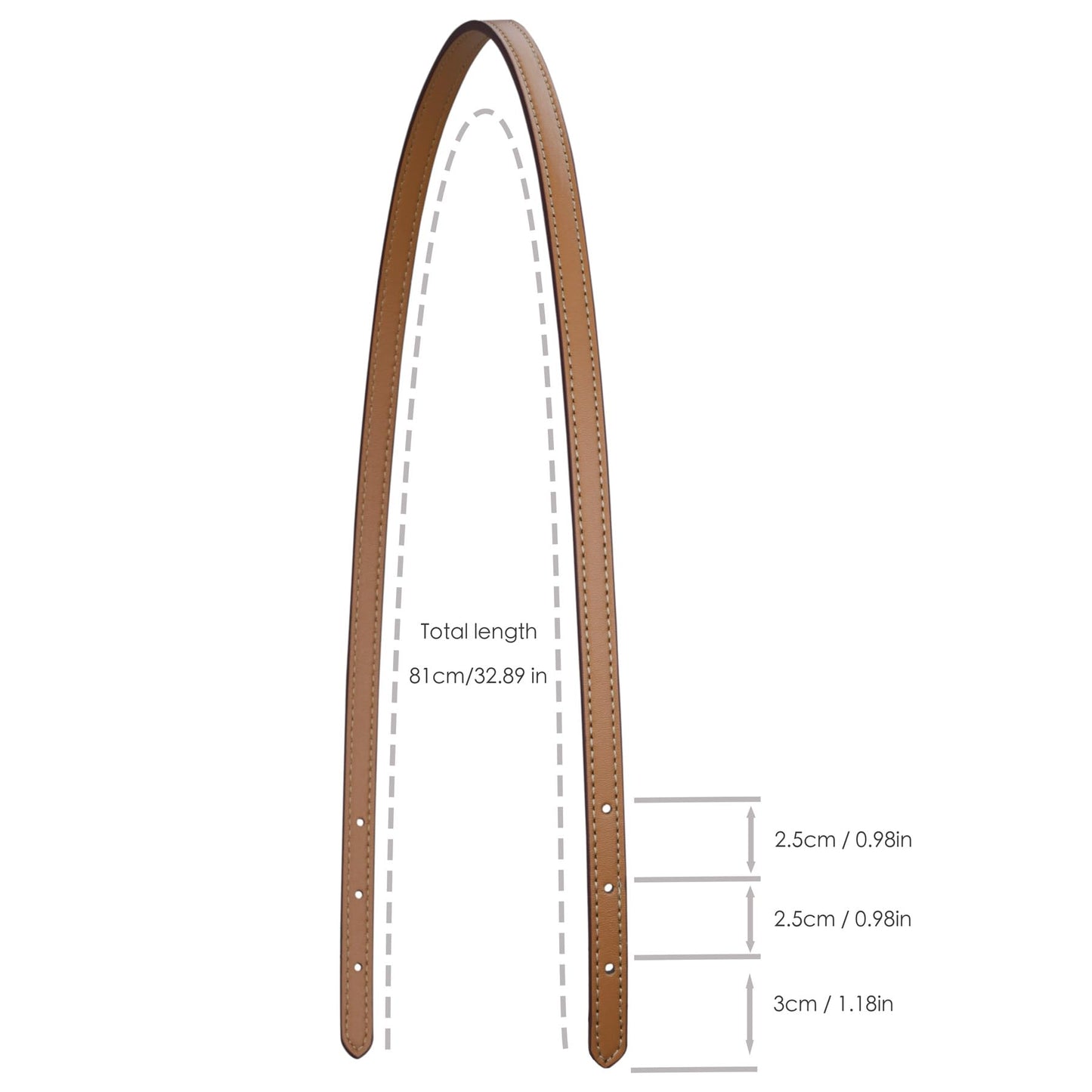 ALLZEDREAM Microfiber Leather Purse Strap Replacement Tote Bag Handbag Shoulder Handles 2 Pcs, Khaki, 1.2cm