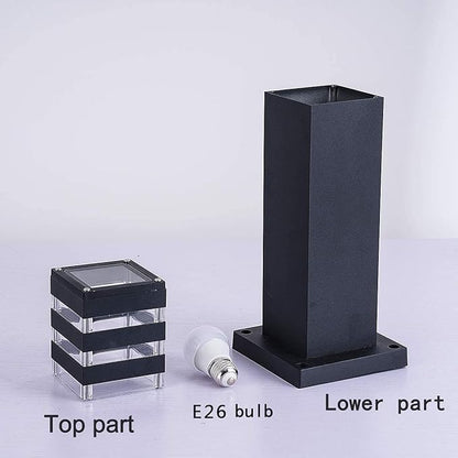 Pathway Lights Post Lights IP55 Waterproof Outdoor Lamp Post Lawn Light Floor Lamp E26 Lampholder Hardwired Suitable for 12V / 24V / 120V Voltage（23.5in, Black）