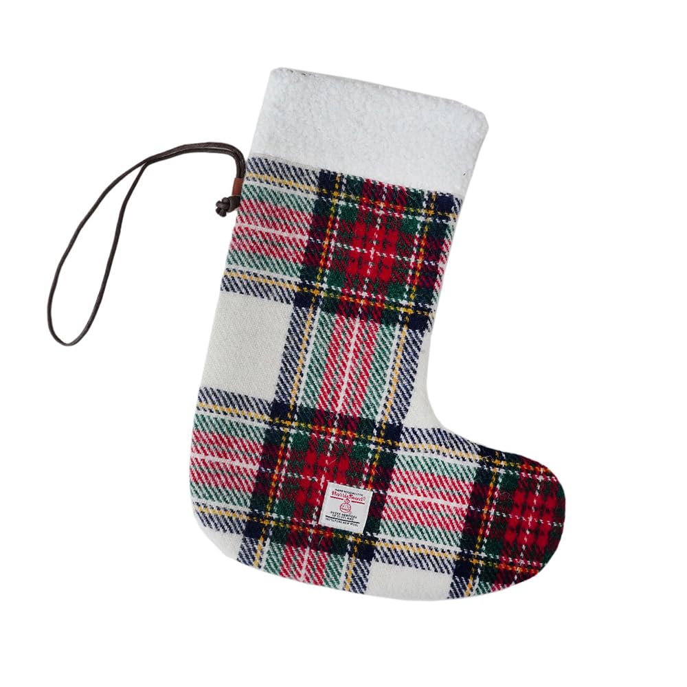 TAILORMAP Harris Tweed Wool Christmas Stocking 12 Inch, Fireplace Hanging Decoration for Holiday Party Filler (No.899)