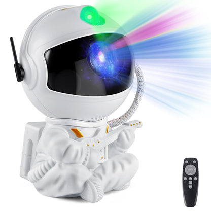 Astronaut Galaxy Projector Night Light – White Astronaut Holding Star, Star Projector Galaxy Lamp for Kids Bedroom, Space Decor & Gift