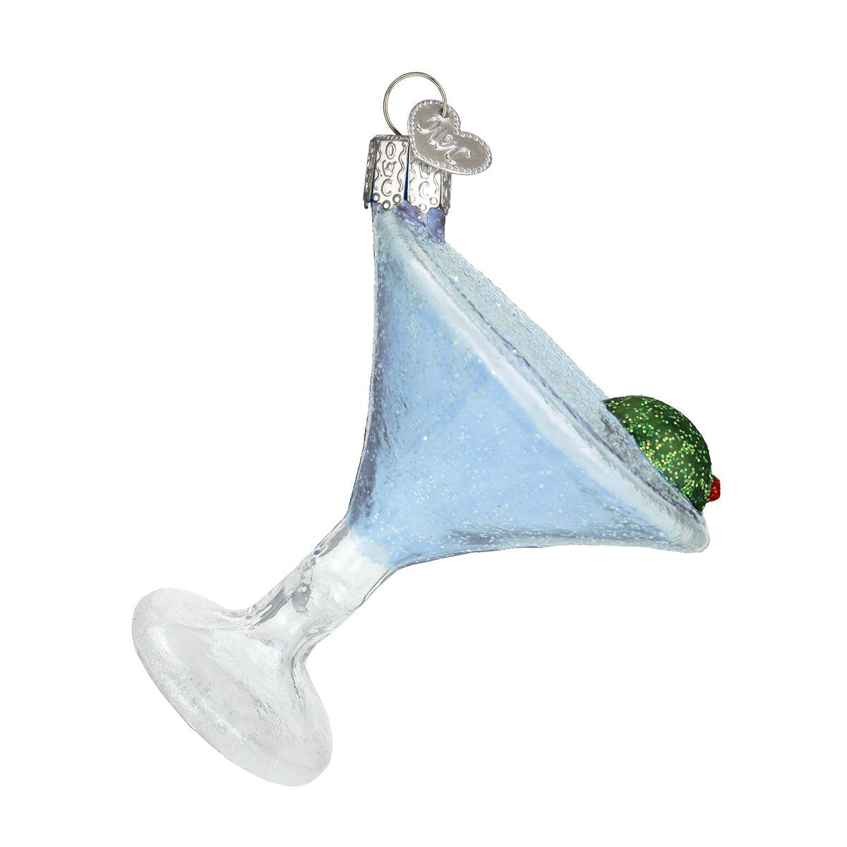 Old World Christmas Martini Glass Blown Ornament for Christmas Tree, Handcrafted Holiday Decoration, Adult Beverages Collection