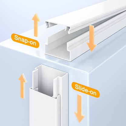 Delamu 157in Cord Hider Wall, TV Cable Hider Cord Covers for Wires on Wall, Large Cable Management Raceway, Paintable Wire Hiders Wire Covers for Cords for TV on Walls, 10 X L15.7 W1.18 H0.6in, White