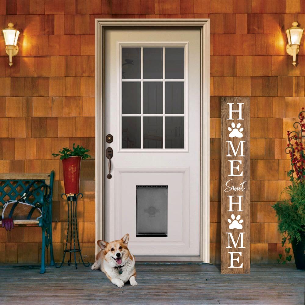 Home Sweet Home Wooden Porch Sign 47" Welcome Cat Dog Sign for Home Front Door Yard Front Porch Standing Farmhouse Home Decoration