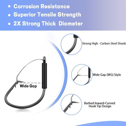 25-Pack Weedless Wacky Rig Hooks - Ultra Sharp Neko Rig Circle Hooks for Bass & Catfish | Saltwater & Freshwater
