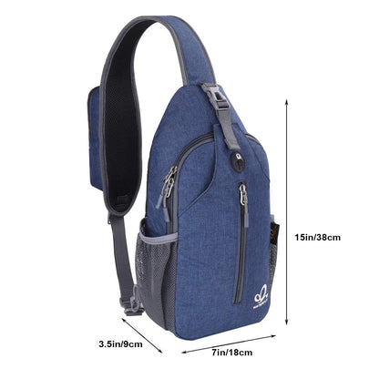 WATERFLY Crossbody Sling Backpack Sling Bag Travel Hiking Chest Bag Daypack