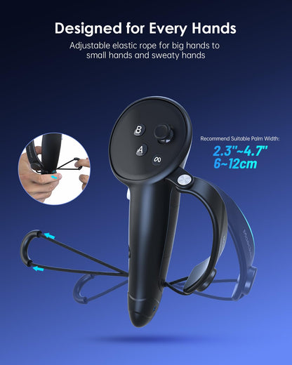Maecker Charging Controller Grips for Meta Quest 3S for Quest 3 Controller Straps with Rechargeable Battery for Quest 3S/3 Accessories