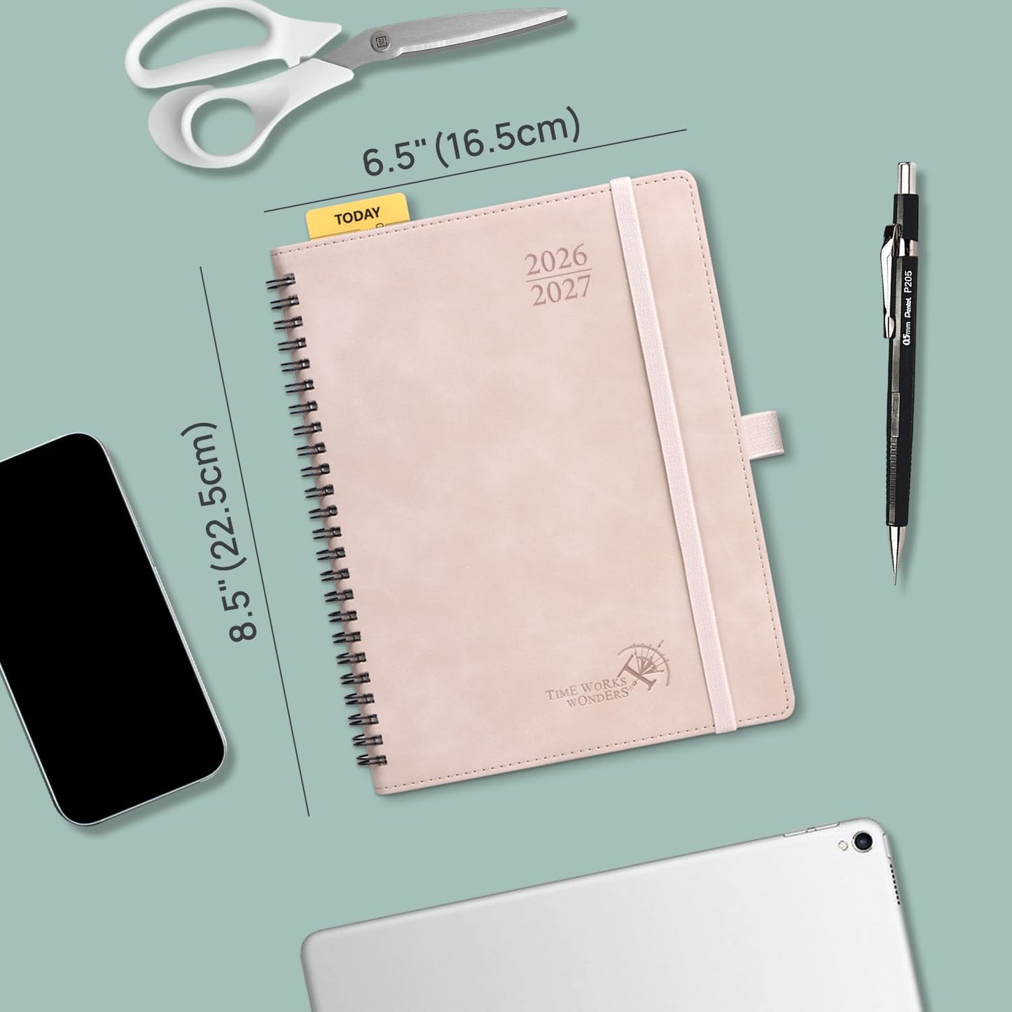 POPRUN Weekly Planner 2026-2027, 6.5" x 8.5", (July 26-June 27) Academic Weekly and Monthly Planner, Calendar Notebook 2026-2027 Agenda for School, College, Spiral Leather Softcover - Green