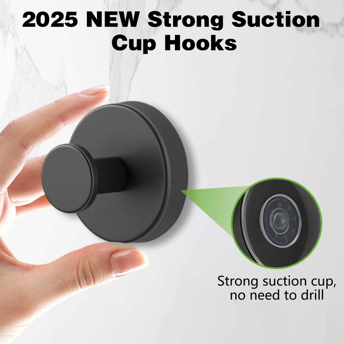 Suction Cup Hooks for Wreaths on Glass, No-Drill Suction Cup Hooks, Wreath Hangers for Front Doors, Reusable Metal Towel Hooks for Showers Bathrooms Mirrors (Gold*4)